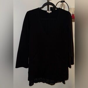 Silence + Noise Elegant Black bell sleeve dress